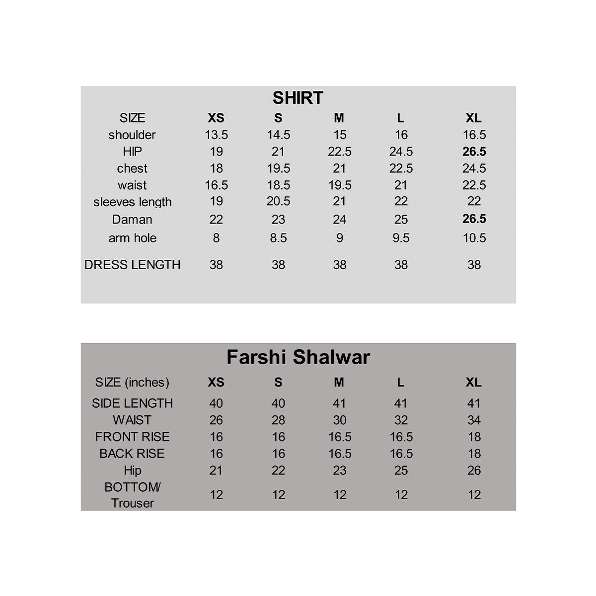 NOLAKHA - LUXURY FESTIVE Size Chart